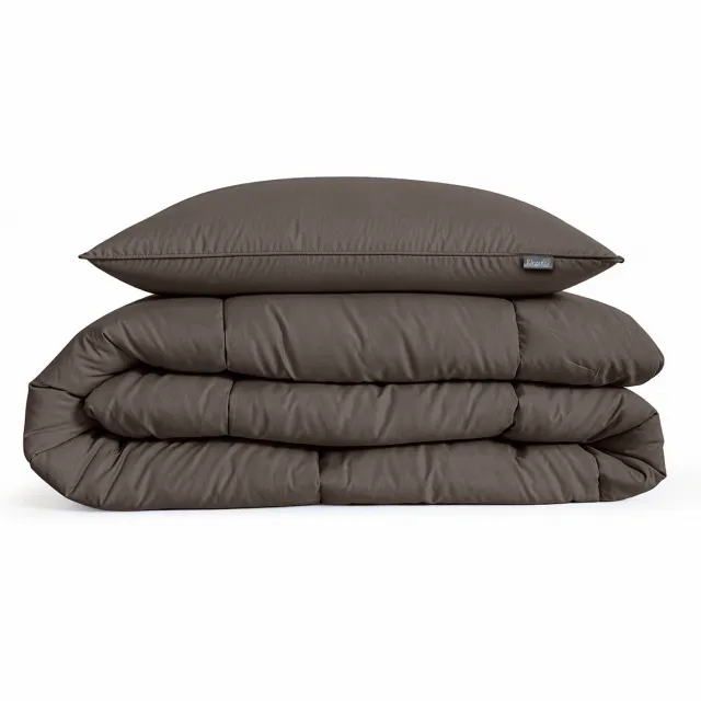 Eleganzzz Eazy Dekbed zonder Overtrek Inclusief Kussensloop Coffee 140x200cm - Bruin Dekbed - Wasbaar Dekbed - Hoesloos Dekbed - All Year Dekbed - Eenpersoons Dekbed