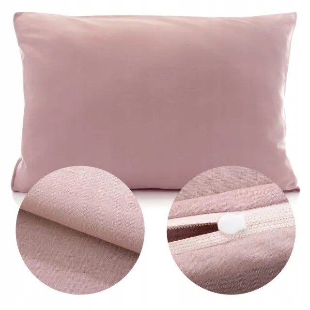 LOZKOHOLICY.PL Katoenen Kussensloop Ola 50x80cm - Effen Oud Roze