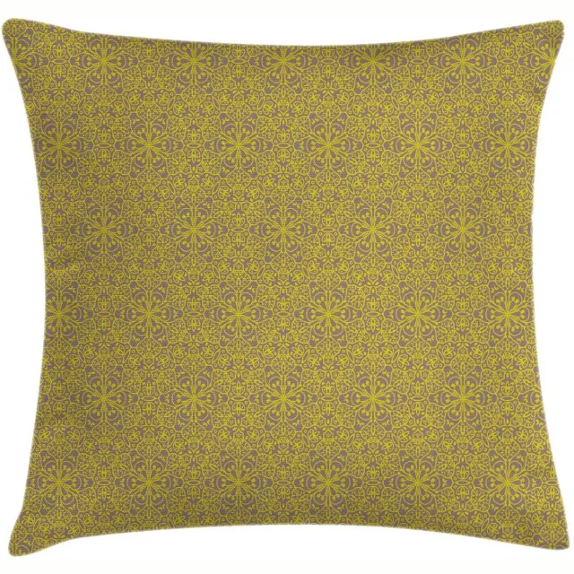 ABAKUHAUS Kussenhoes Hexagonaal – Bloemenpatroon Dubbelzijdig 50x50 cm Hell Aardgeel