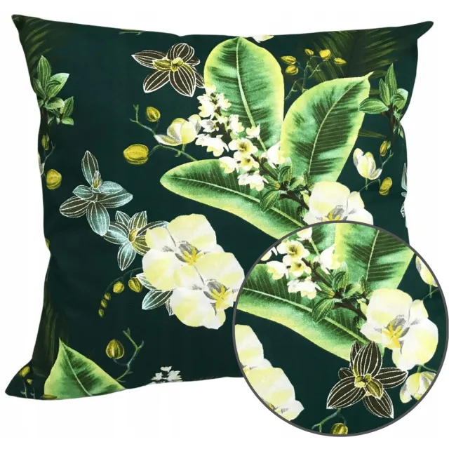 Houseartlife Katoenen Kussensloop 40x40cm met Orchideeënprint - Ademend & Nederlands Product Multicolor