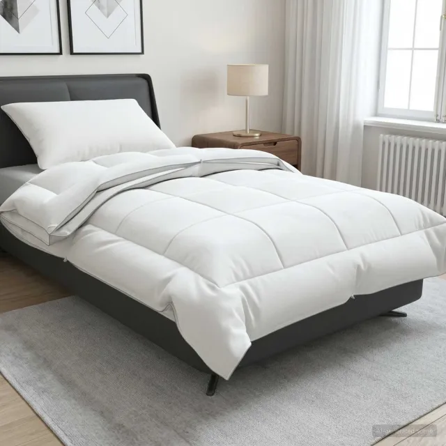 vidaXL Dekbed 135x220 cm 4 seizoenen 200+300 GSM Australisch Wol Wit, foto 2