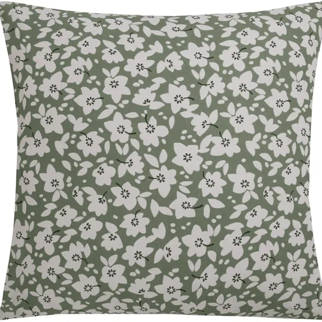 Ibenzoa Kussenhoes met Bloemenpatroon en Micromotieven, 63 x 63 cm, Lyocell-Mix voor Comfort groen
