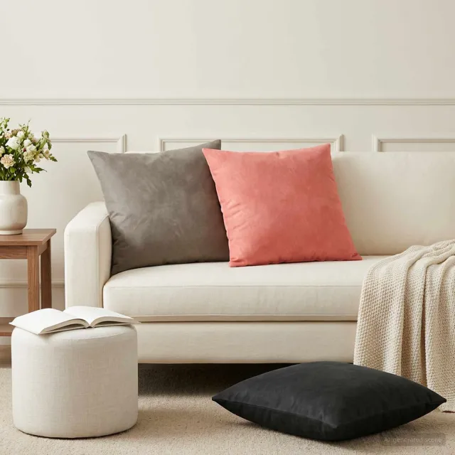 vidaXL Kussensloop 6 st HEERLEN Roze 60 x 60 cm fluweel