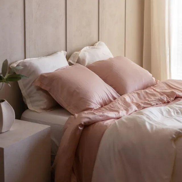 Coco & Cici Eco Bamboe Dekbedovertrek Powder peach - 1 kussensloop Hazel