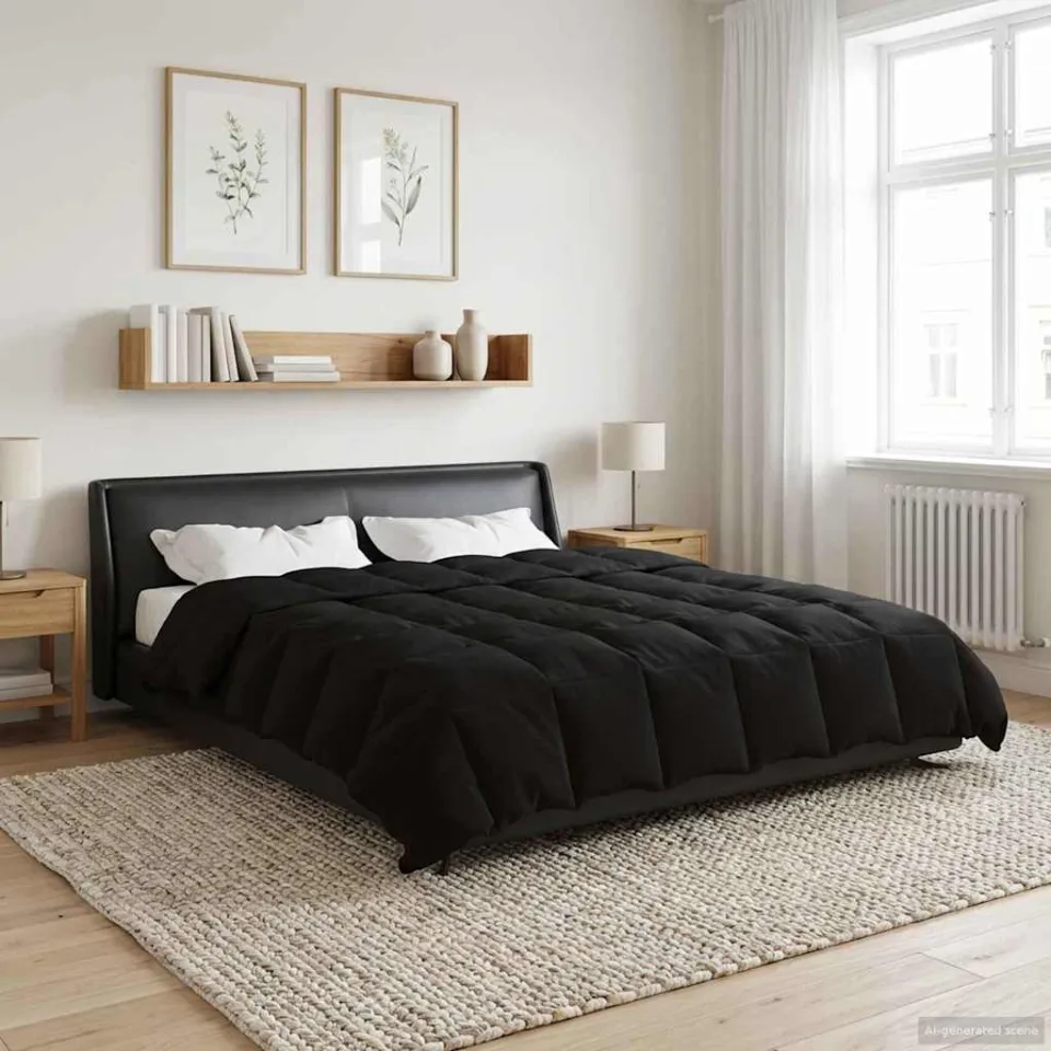 vidaXL Winter Dekbed 240 x 260 cm Winter Microfiber (100% polyester) zwart, foto 4