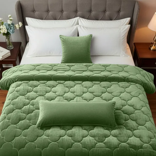 Sleep comfy Velura Series Dekbed - 140x200 cm | Groen - Dekbed zonder overtrek - Ademend & Anti Allergie - Hoesloos Dekbed | Stijl, Comfort en Innovatie voor Elke Dag & Nacht | Camping & In de Caravan