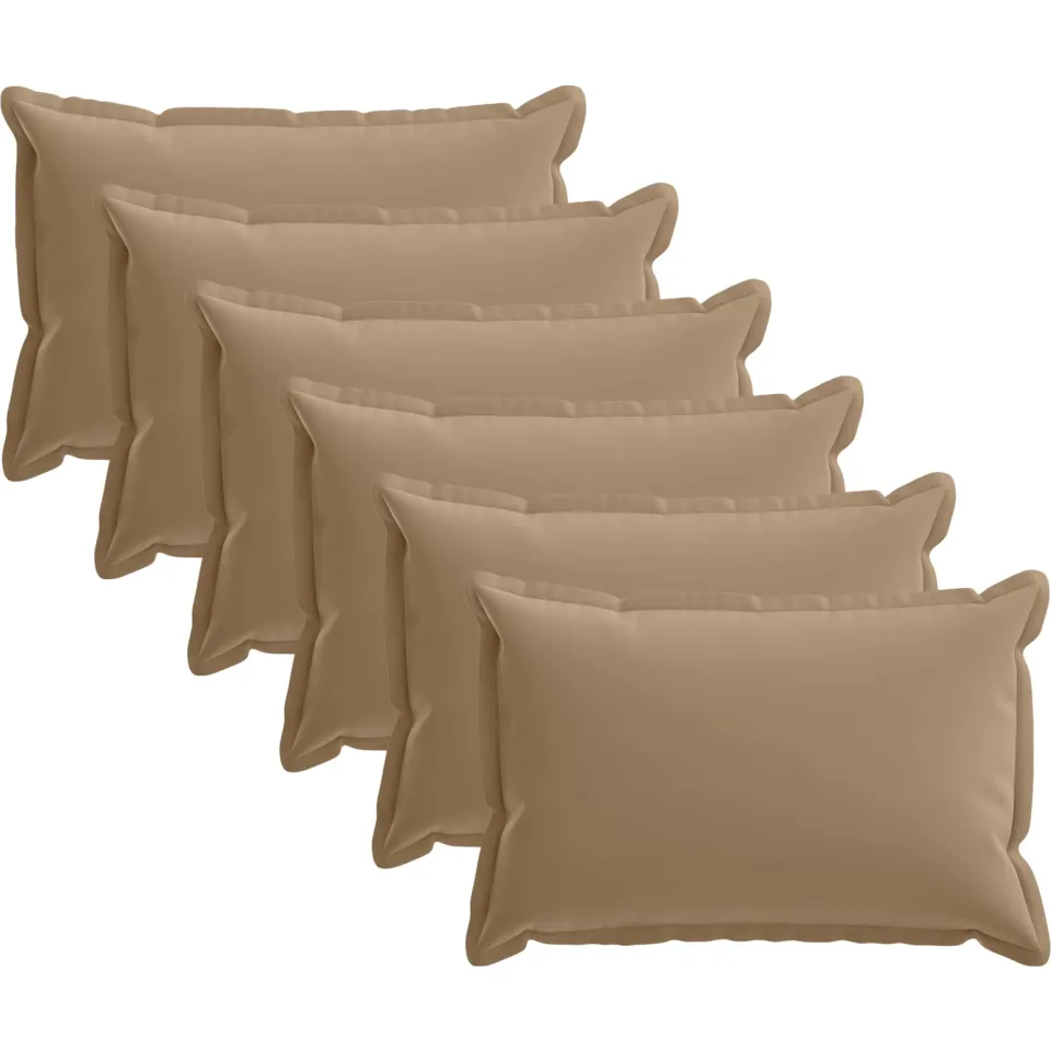 vidaXL Kussensloop 6 st HOUTEN Taupe 50 x 70 cm Polyester, foto 3