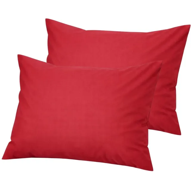 Droomtextiel Kussenslopen 60x70 cm Rood Set Van 2 Stuks - Hotelkwaliteit - 100% Hoogwaardige Katoen