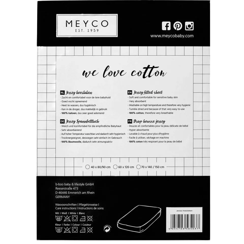 Meyco katoenen jersey kinderhoeslakenbed 70x140/150 cm offwhite, foto 3