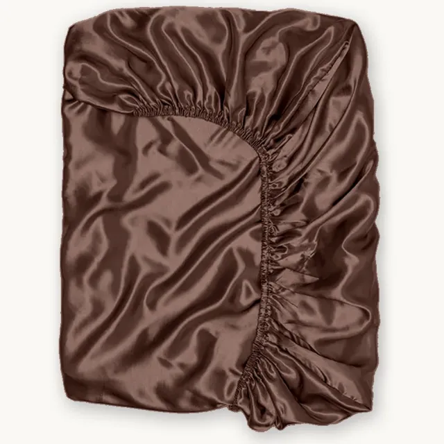 Y-not® Y-NOT™ - Beautysilk Glans satijnen - Hoeslaken - Brons Bruin - 140x200+30cm 2-Persoons - Hoekhoogte 30cm - 100gsm Satijn- 30 dagen proefslapen