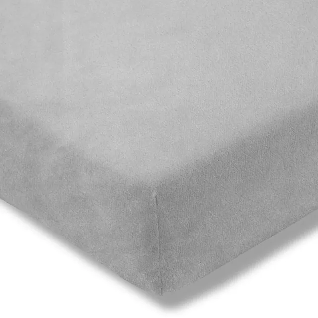 Estella 915 - Velours Hoeslaken - 100 x 200 cm - Zilver