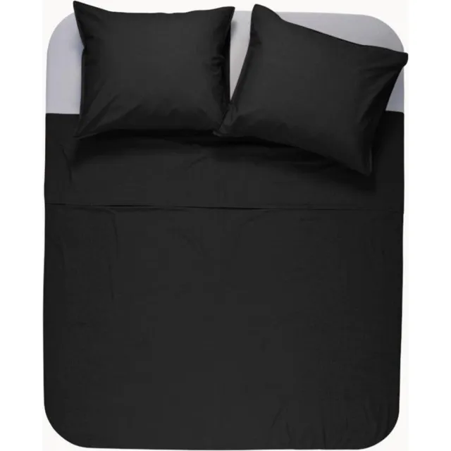 Y-not® Y-NOT - Dekbedovertrek met kussensloop - Mat Satijn The Way I Am Obsidian Black - 1 Persoons - 140x200/220 cm Zwart