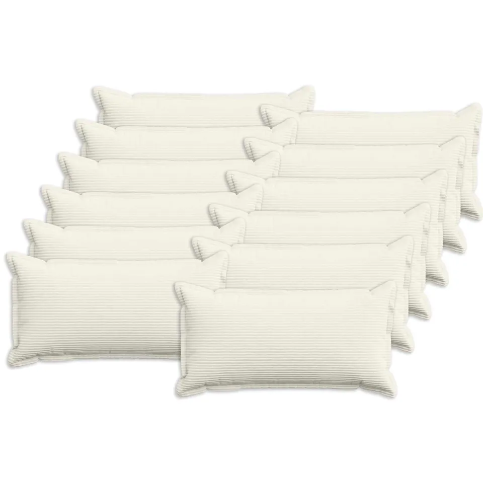 vidaXL Kussensloop 12 st HOUTEN Crèmekleurig 40 x 80 cm corduroy, foto 3