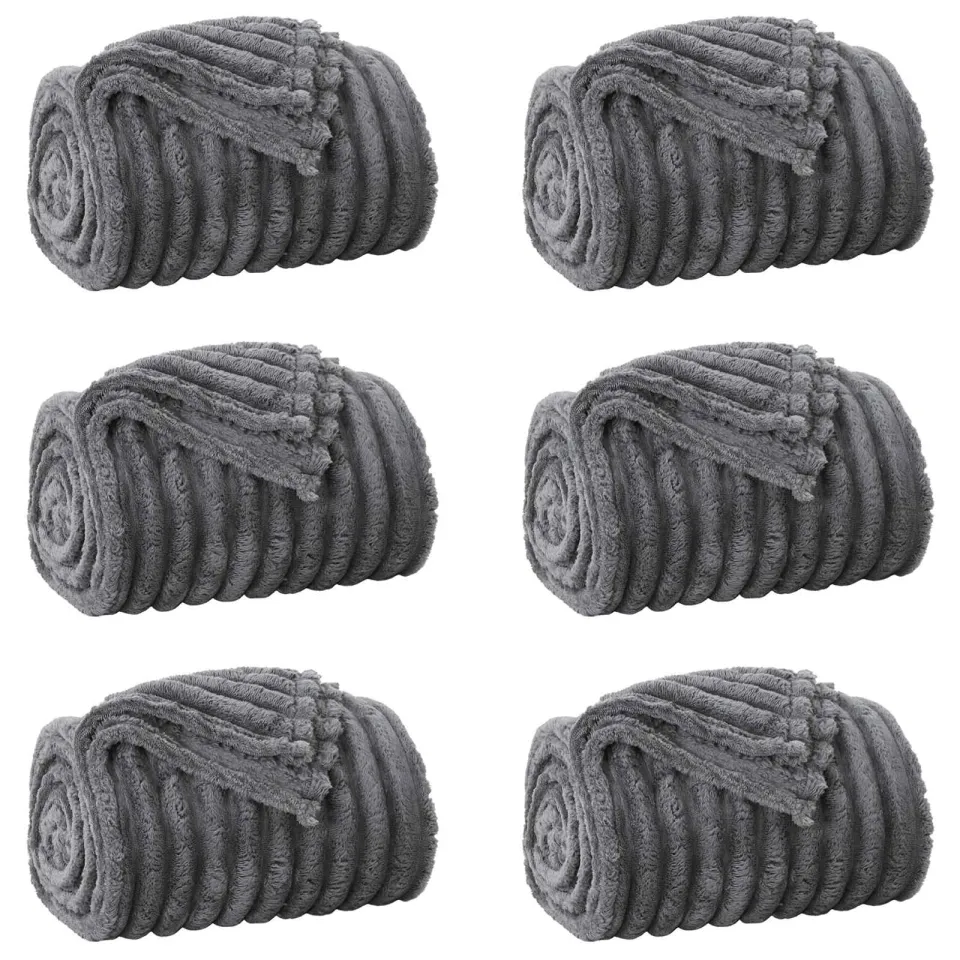 vidaXL Kleden 6 st Donkergrijs 150 x 130 cm 2,85 kg Fleece