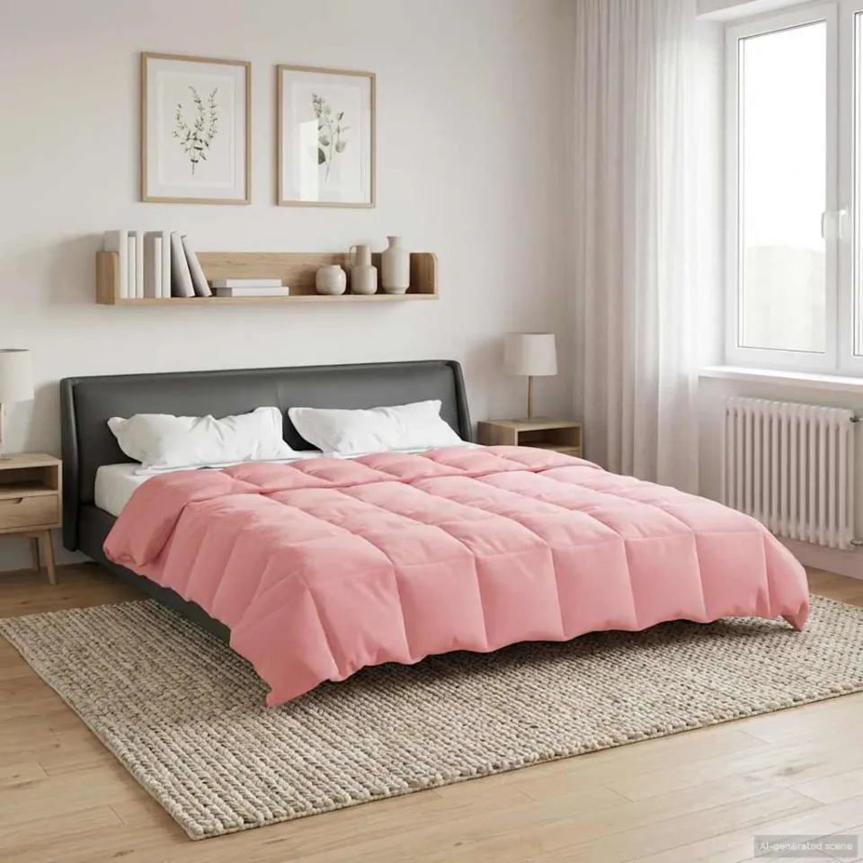 vidaXL Vol jaar dekbed 240 x 260 cm Microfiber (100% polyester) Roze, foto 4