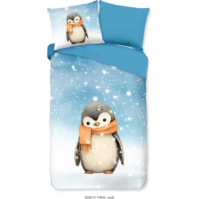 Good Morning dekbedovertrek pinguin - Multi - 100% Katoen flanel