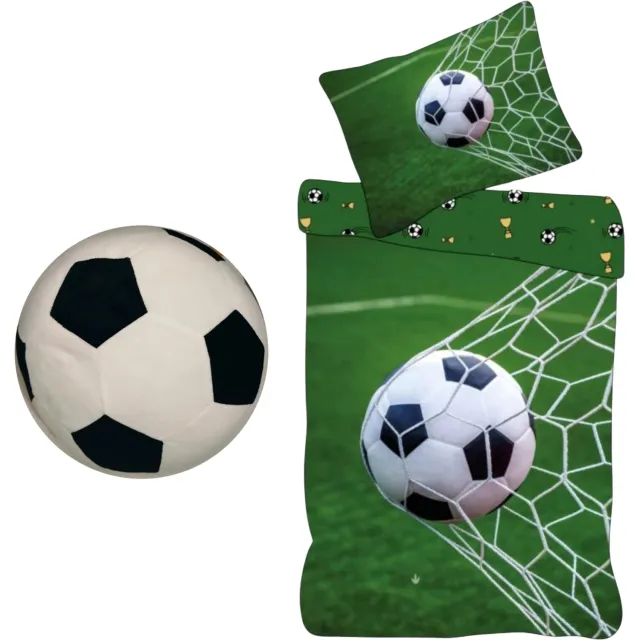 Brandmac Voetbal slaapkamerset; dekbedovertrek en voetbal kussen Dekbed set