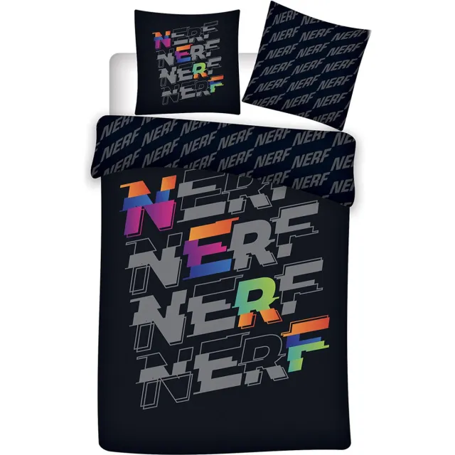 NERF Dekbedovertrek Logo - Eenpersoons - 140 x 200 cm - Bio Katoen Multi Colour
