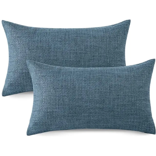 Ibenzoa Set van twee stijlvolle blauwe kussenhoezen voor bank en slaapkamer decoratie