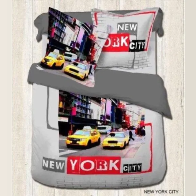 Better Nights 2-persoondekbedovertrek New York Cab 240x220cm grijs