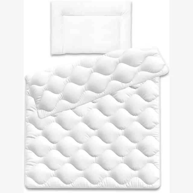 Unyqoos ® Hoogwaardige Kinderdekbed- en Kussenset Voor Het Hele Jaar in 100 x 135 cm Formaat wit