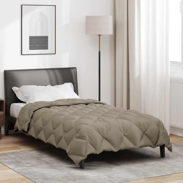 vidaXL Winter Dekbed 135 x 220 cm 450 gsm Microvezel Lichtgrijs