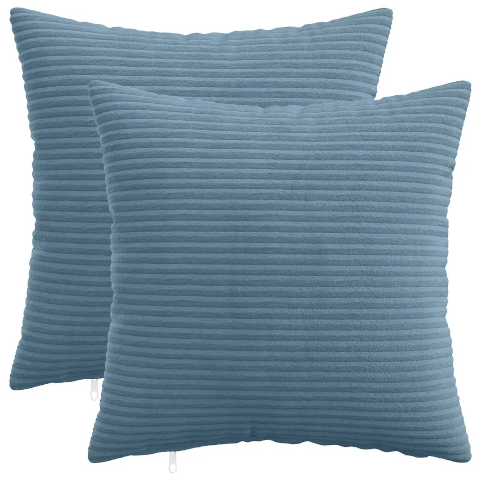 vidaXL Kussensloop 2 st HEERLEN Blauw 30 x 30 cm corduroy, foto 3