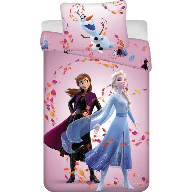Disney Frozen Dekbedovertrek, Magical Time - 140 x 200 + 60 x 80 cm - Katoen Roze