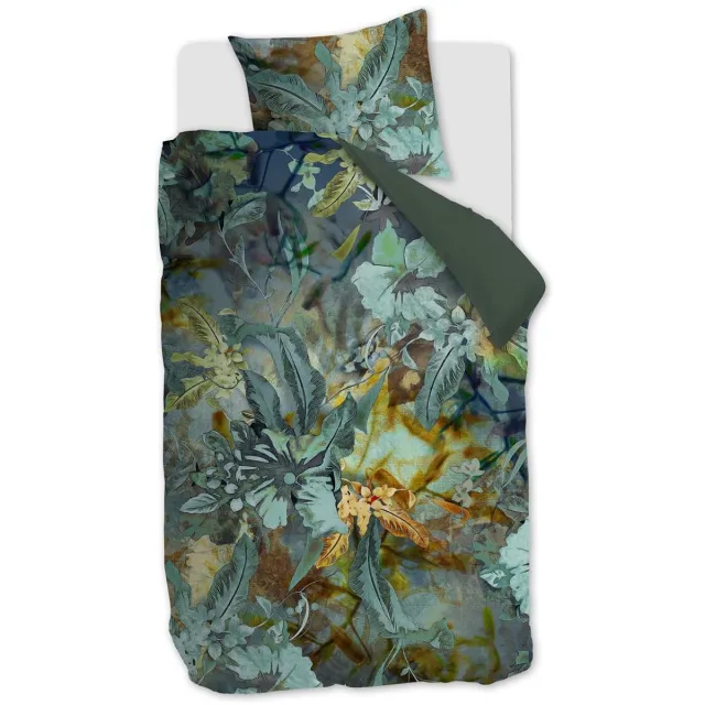 Kardol Floral Embrace dekbedovertrek - Blauw Groen