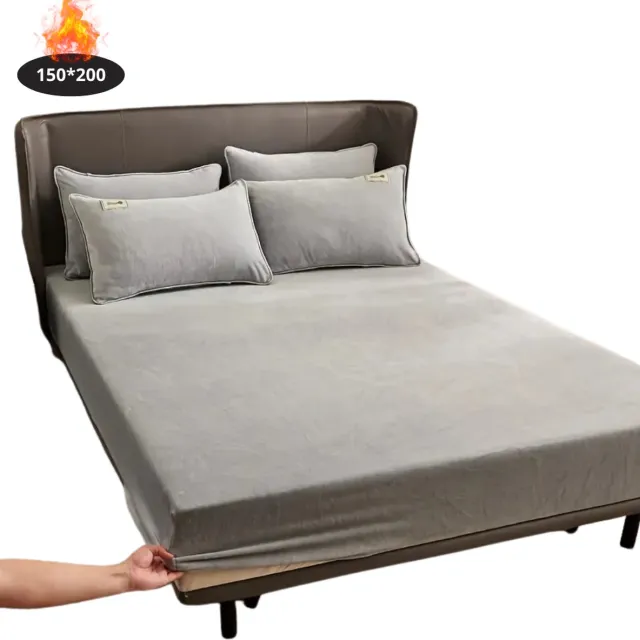 Livano Effen Hoeslaken - Beddengoed - Fitted Sheet - Bed - Slaapkamer - Zilvergrijs 150x200
