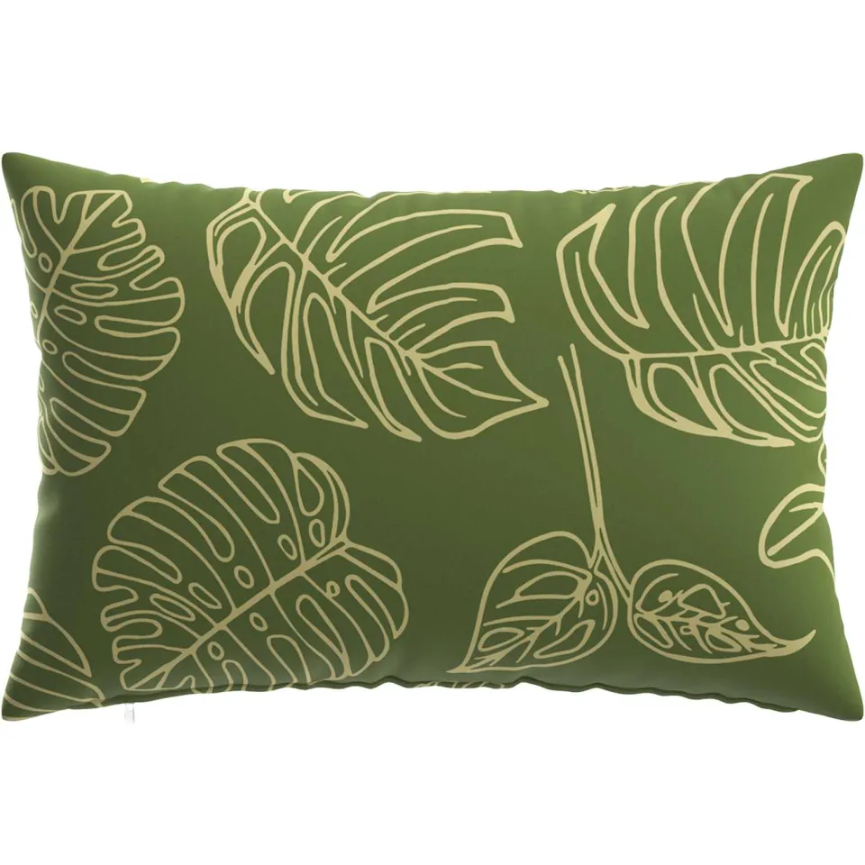 vidaXL Kussensloop 6 st HEERLEN Bladontwerp 40 x 60 cm Polyester groen, foto 3