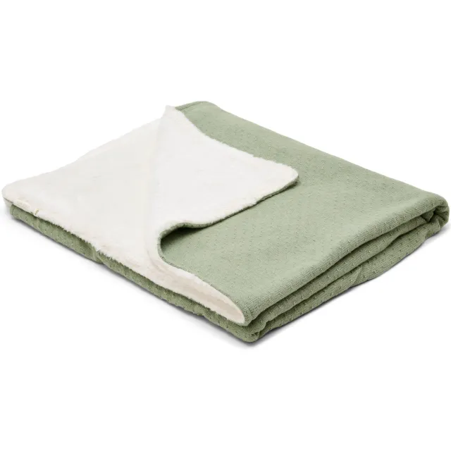 Little Dutch wiegdeken gebreid Pure Sage groen