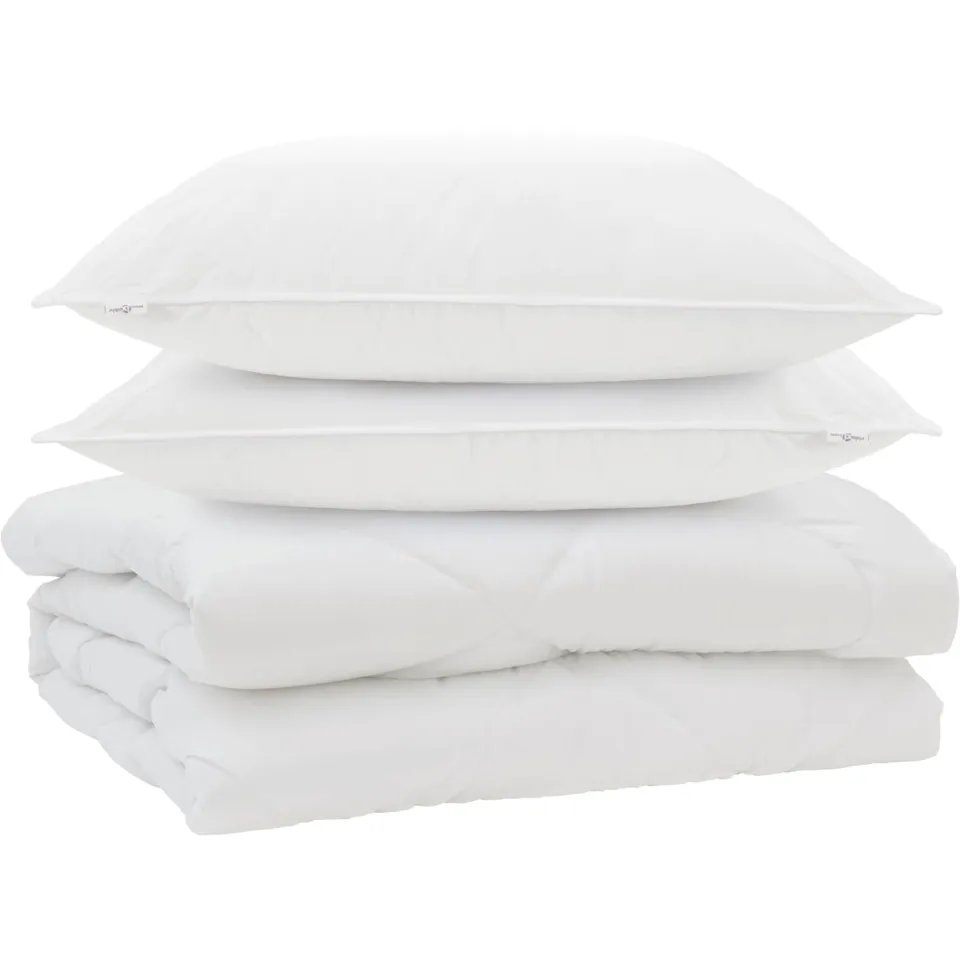 vidaXL Dekbed met kussen 3 st Wit Microfibre, foto 3