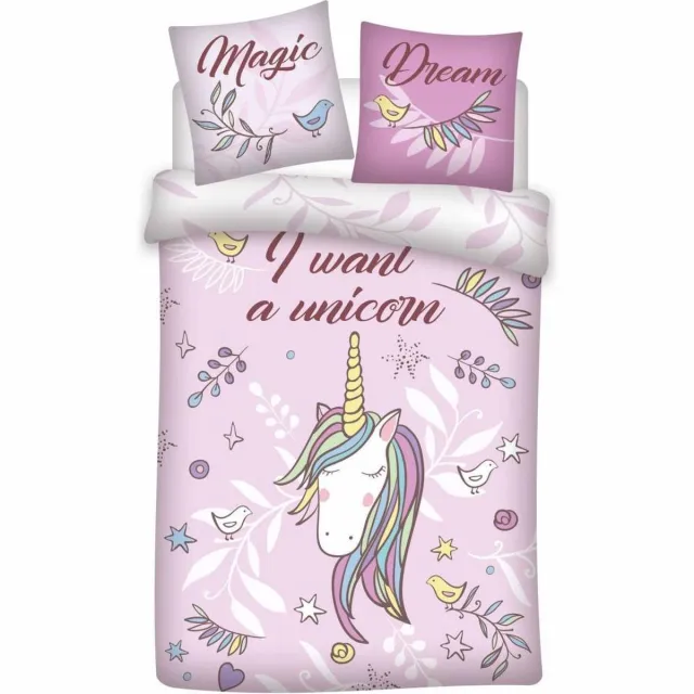 Unicorn Magic Dream - Dekbedovertrek - Eenpersoons - 140 x 200 cm - Roze