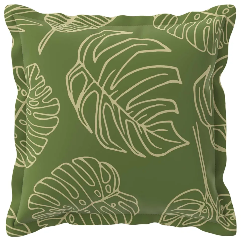 vidaXL Kussensloop 6 st HOUTEN Bladontwerp 30 x 30 cm Polyester Groen