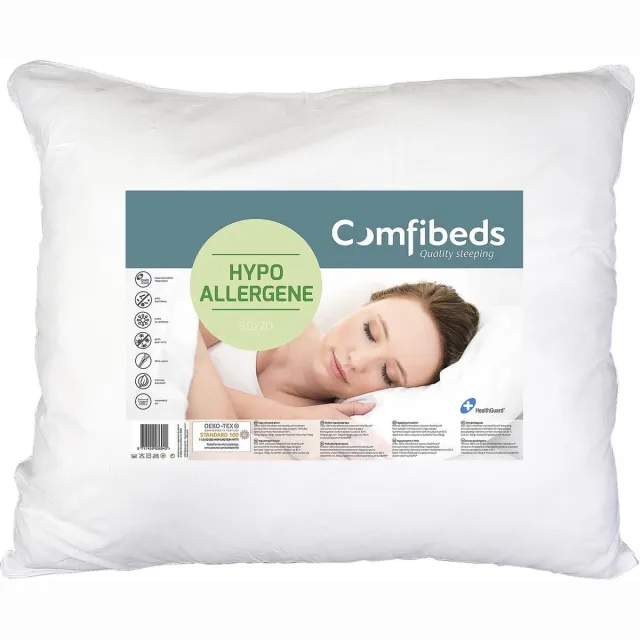 Comfibeds hypoallergeen hoofdkussen 60 x 70 cm -Stoot schimmels, bacterieën en huisstofmijt af Wit