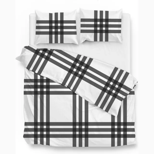 Zohome Mendel Dekbedovertrek - Flanel - Wit