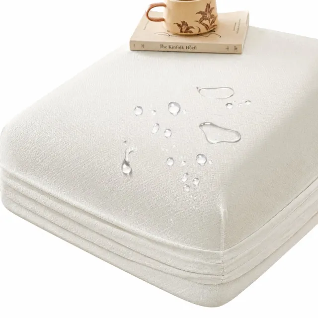 SWGOTA Waterdicht hoeslaken 137 x 190 cm met 2 kussenslopen - 3-delige set, wit, geborstelde stof, voor matrassen tot 30 cm hoog
