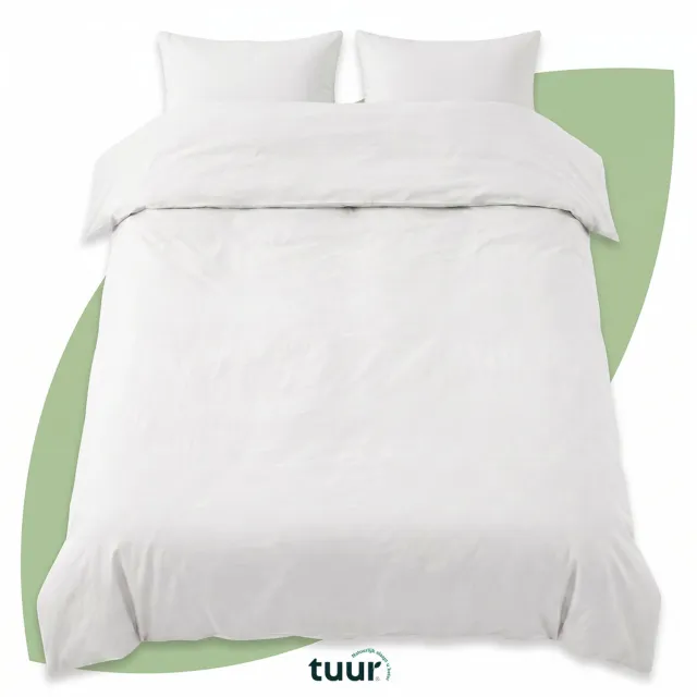 Tuur Dekbedovertrek 260x220 cm - Percale Biokatoen GOTS - Wit Classic White