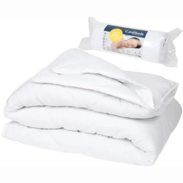 Comfibeds dekbed 140 x 200 cm - Anti-transpiratie en anti-allergie - Vulling van 100% gerecycled polyester Wit