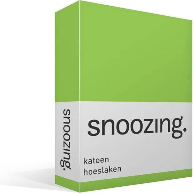 Snoozing Katoen - Hoeslaken - Tweepersoons - 140x200 cm - Lime