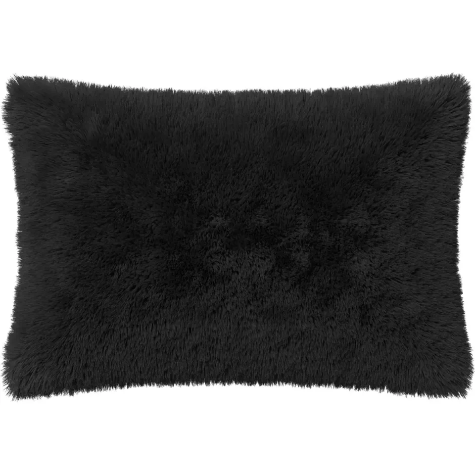 vidaXL Kussensloop 2 st HEERLEN Zwart 50 x 70 cm PV Fleece