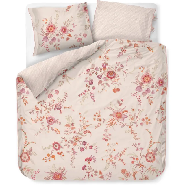 Pip Studio Everbloom lits-jumeaux dekbedovertrek crème Licht roze
