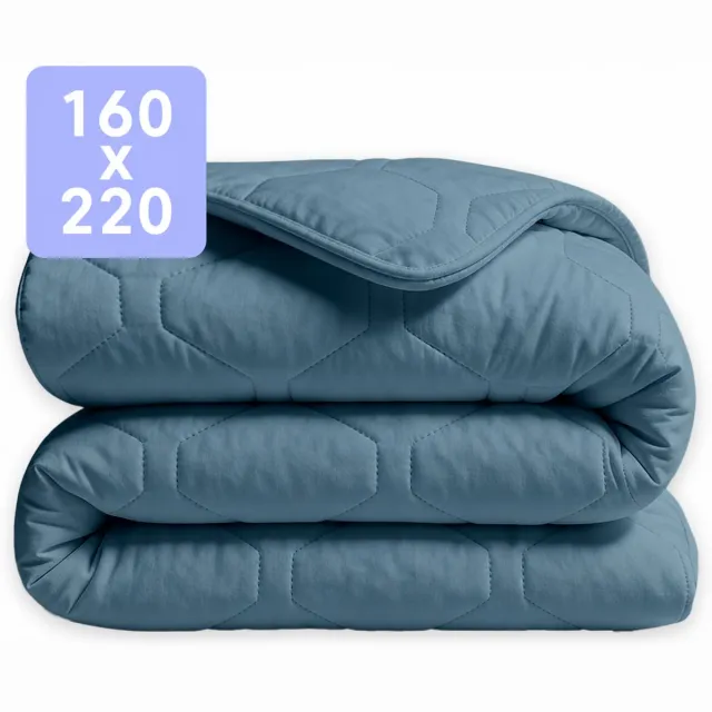 Happybed Dekbed zonder overtrek 160x220 - Wasbaar Dekbed - Bedrukt dekbed zonder hoes - Hoesloos Dekbed - Twijfelaar dekbed - Bluestone