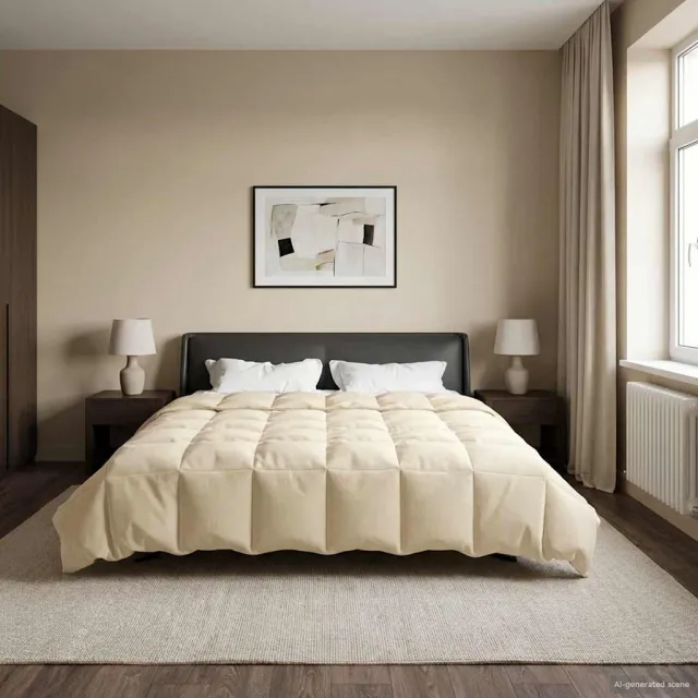 vidaXL Vol jaar dekbed 260 x 240 cm Microfiber (100% polyester) Crème