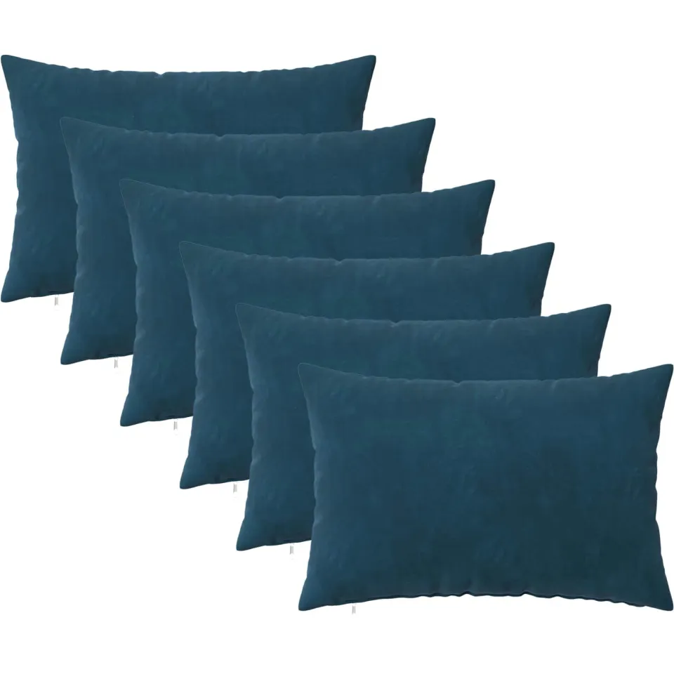 vidaXL Kussensloop 6 st HEERLEN Blauw 50 x 70 cm fluweel