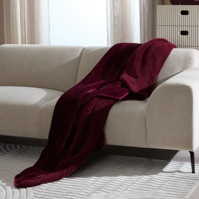 NOUS Living Bidar plaid bordeauxrood, foto 2
