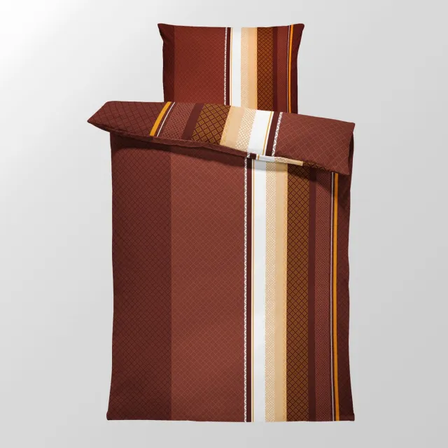 bedlin Dekbedovertrek Flanel - Winter - 1 persoon - Sonja Chocolats Multicolor, bruin, bordeaux