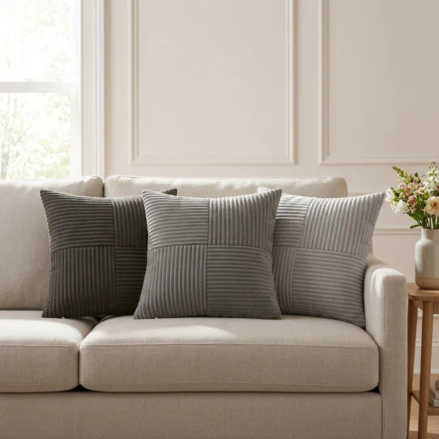 vidaXL Kussensloop 12 st ALMELO Antracietkleurig 40 x 40 cm corduroy Anthraciet