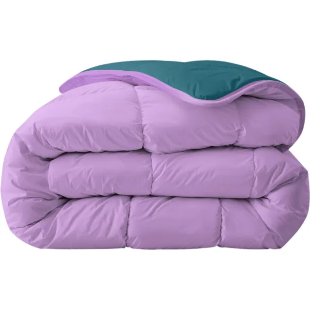 Zelesta Everyday Duo Midnight & Lila 240x200cm - Dekbed zonder overtrek - Wasbaar hoesloos dekbed - Bedrukt dekbed - All year zomerdekbed & winterdekbed